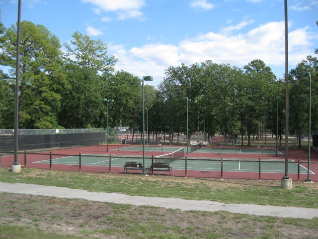 lighted tennis facility.