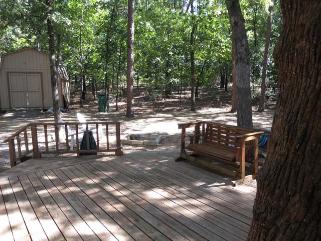 expansive deck & view of 3 of the 5 lots.