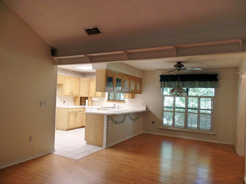 view from living to dining and kitchen