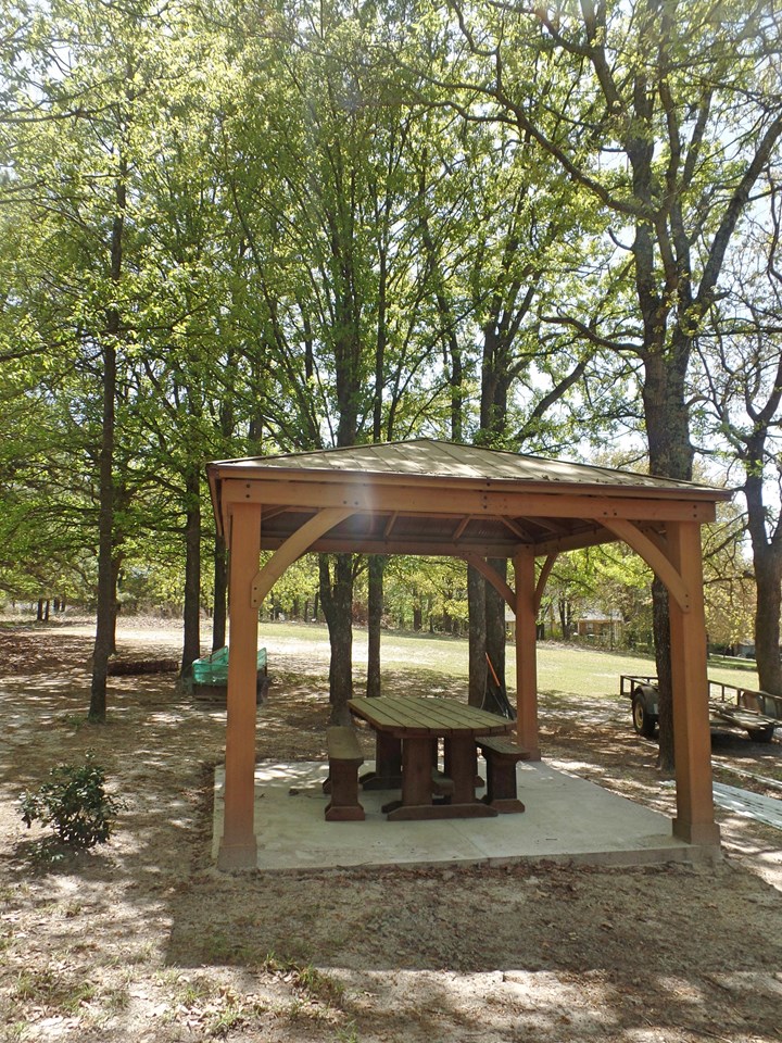 gazebo in the trees