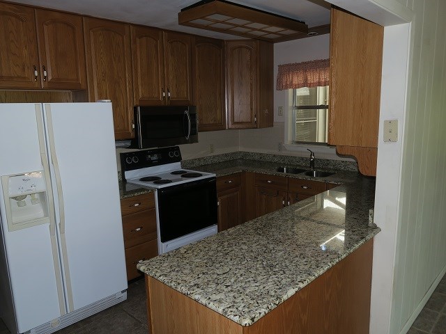 kitchen with granite countertops