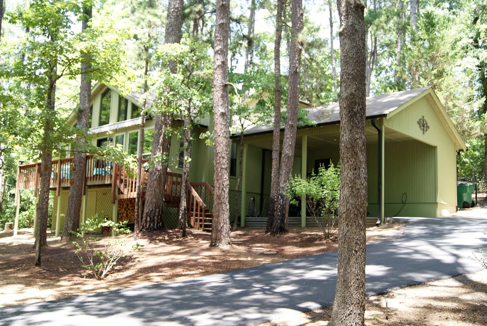 front of home with deck