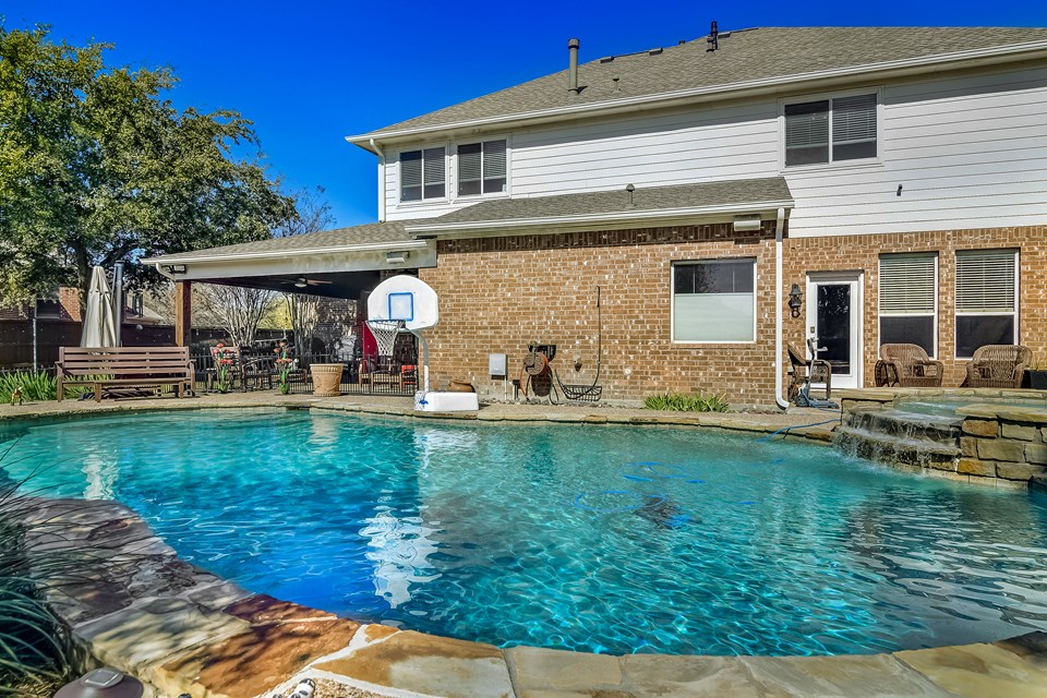 open and covered patio areas