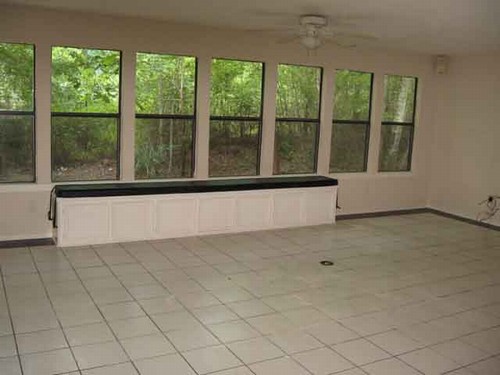large family room with view of the woods.